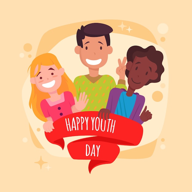 Premium Vector | Friends celebrating youth day