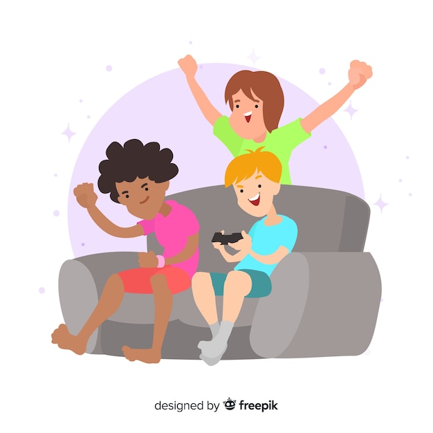 friends-spending-time-together-flat-design-free-vector