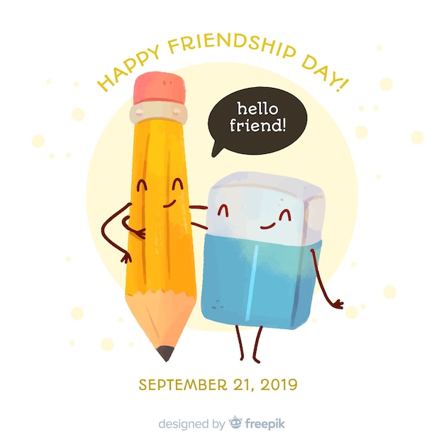 Friendship day background watercolor style | Free Vector