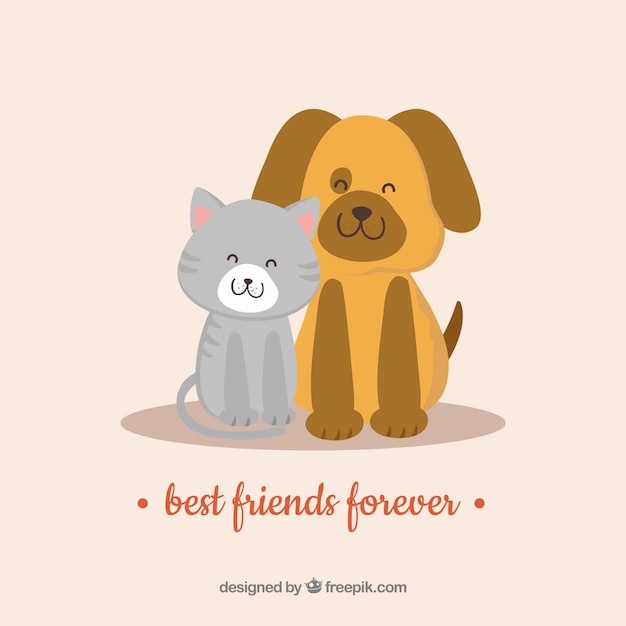 Friendship day background with cute\
animals