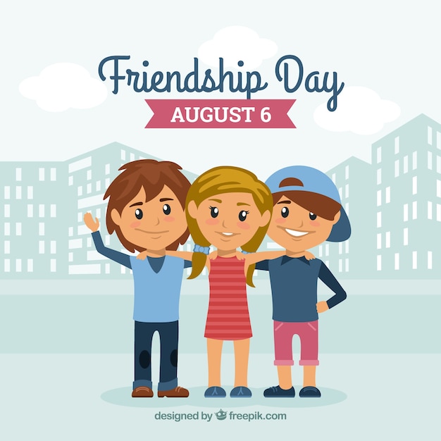 Free Vector | Friendship day background with friends