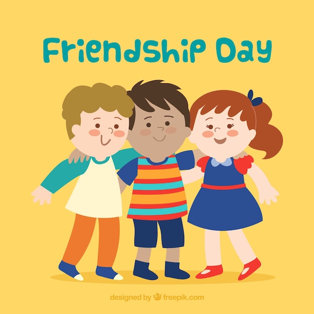 Free Vector | Friendship day background with happy kids