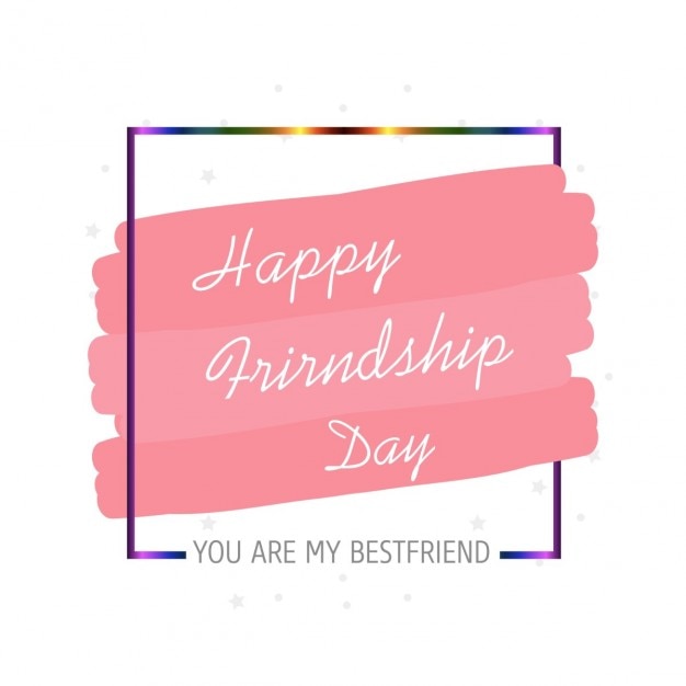 Friendship day card with colored frame | Free Vector