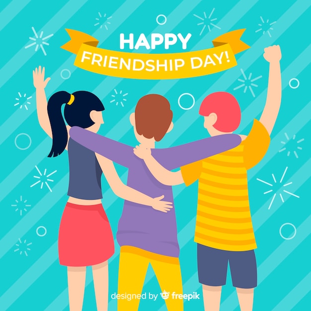 Free Vector | Friendship day flat design background