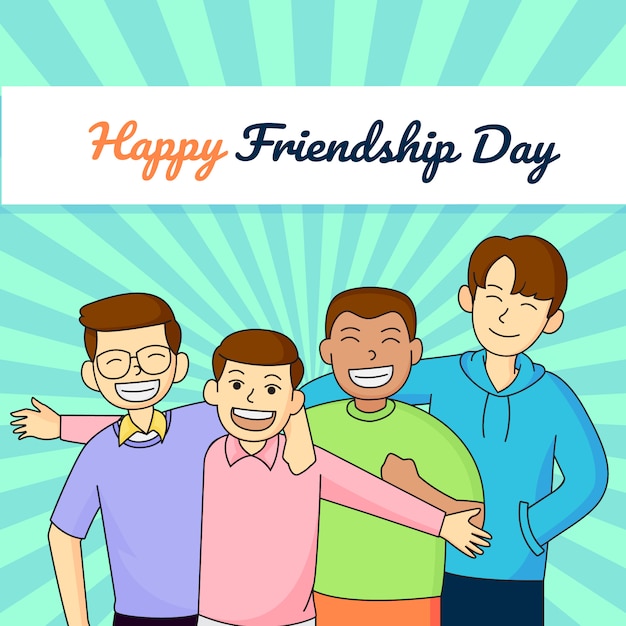 Premium Vector | Friendship day illustration card