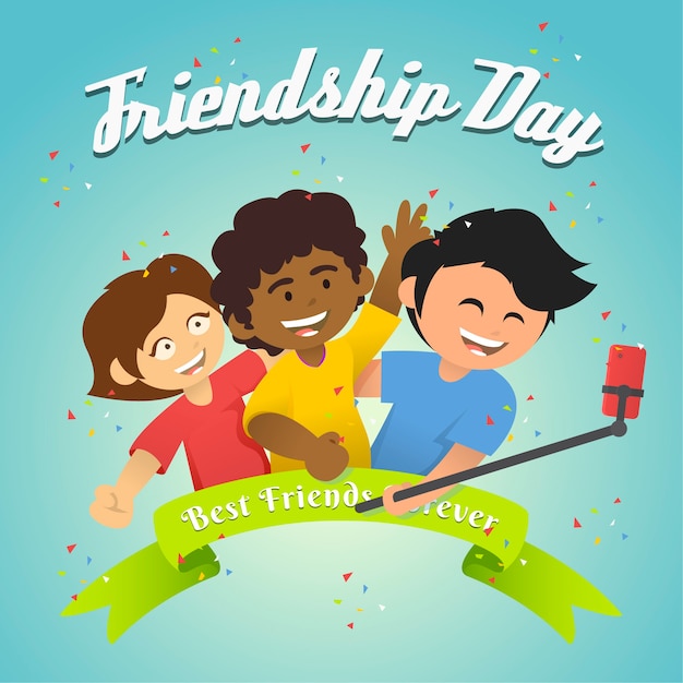 Premium Vector | Friendship day illustration