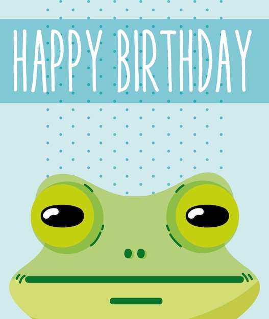 Premium Vector | Frog happy birthday card cute cartoon