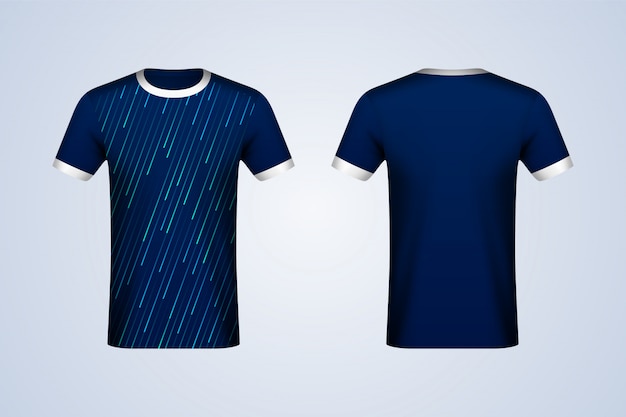 Download Front and back abstract blue jersey mockup Vector | Premium Download