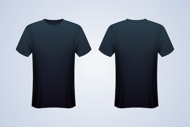 Download Black T Shirt Mockup Front And Back - Sedang