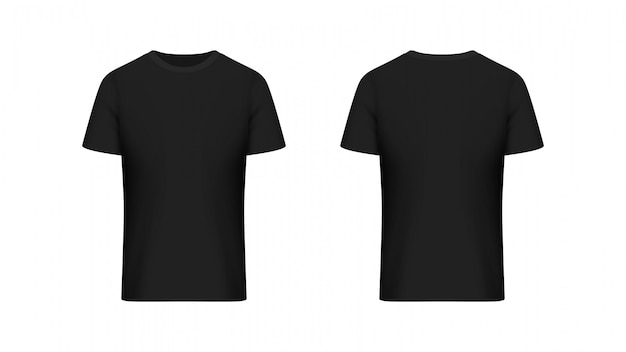Premium Vector | Front and back black t-shirt