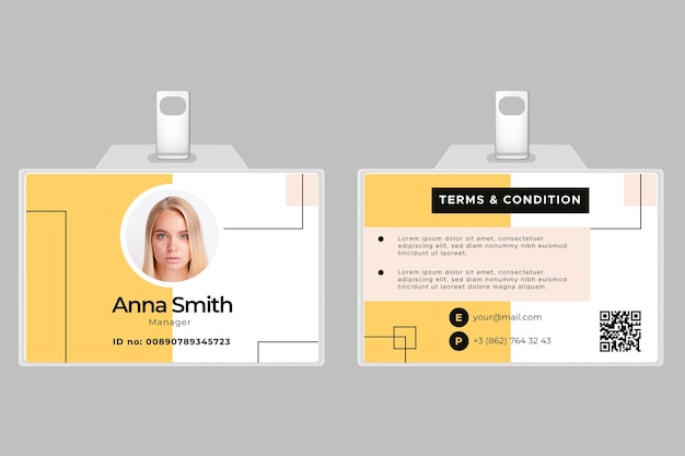 free-vector-front-and-back-horizontal-id-card-template