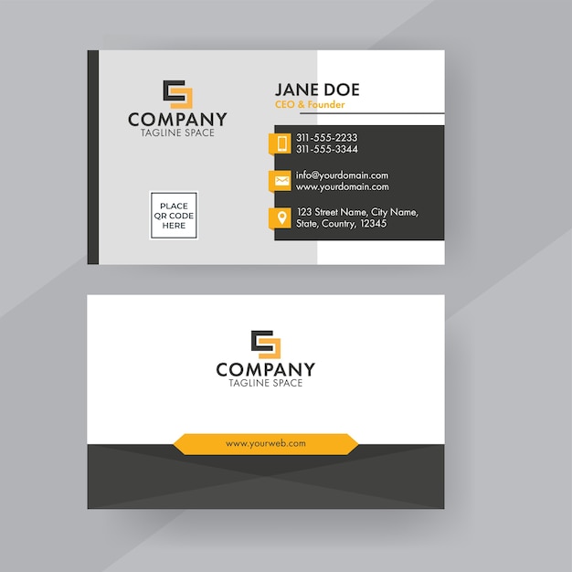 Premium Vector Front And Back Presentation Of Business Card Template Layout 8381