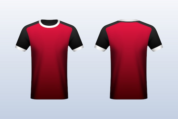 Download Front and back red jersey mockup Vector | Premium Download