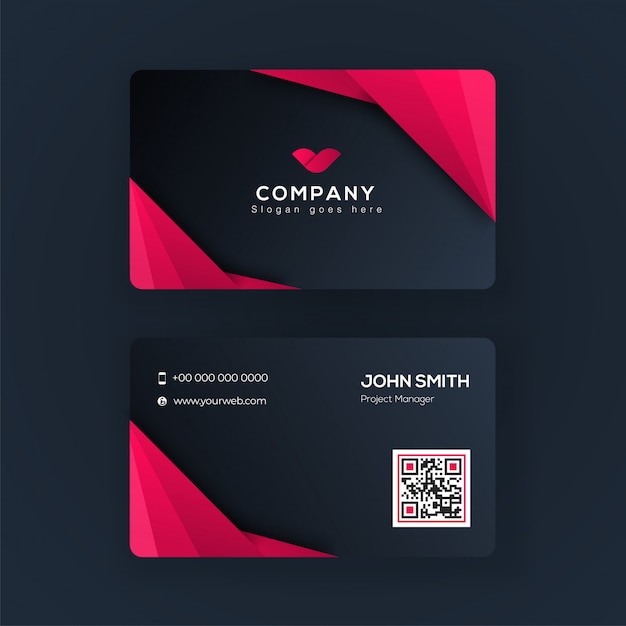 Premium Vector | Front and back view of business card or visiting card ...