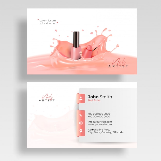 Download Free Front And Back View Of Nail Artist Visiting Card Design Premium Use our free logo maker to create a logo and build your brand. Put your logo on business cards, promotional products, or your website for brand visibility.