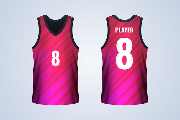 Download Premium Vector Front And Back White Basketball Jersey Template