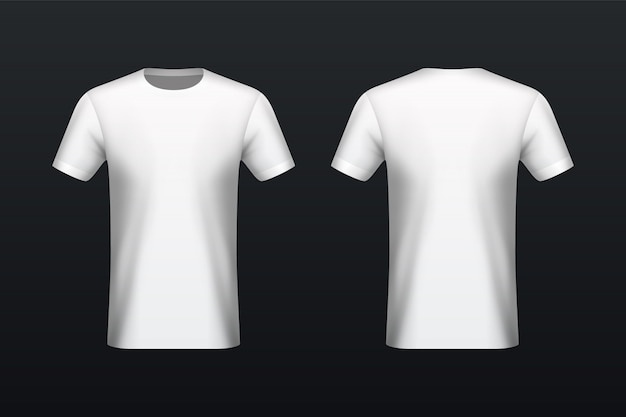 Premium Vector | Front and back white t-shirt mockup
