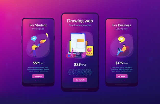 Premium Vector | Front end development it app interface template