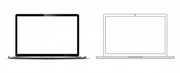 Front of a notebook laptop Premium Vector