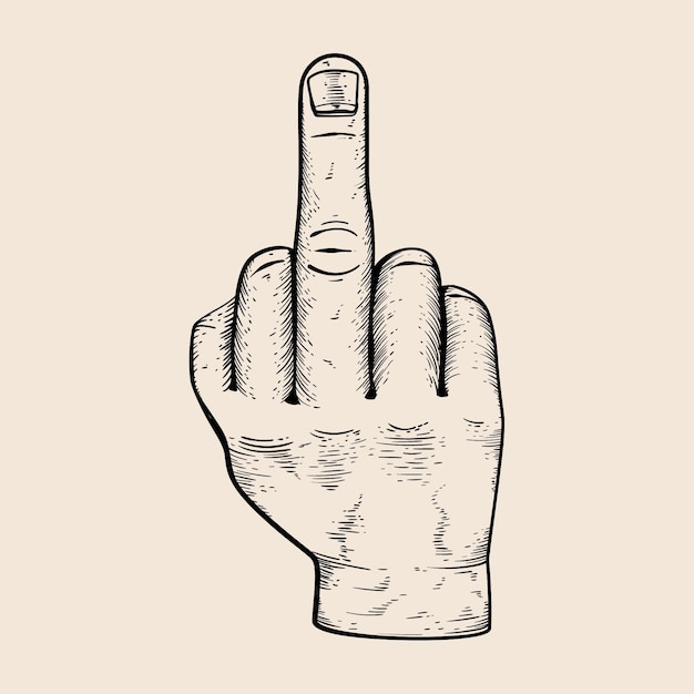 Free Vector Front View Sketch Of Fuck You Symbol