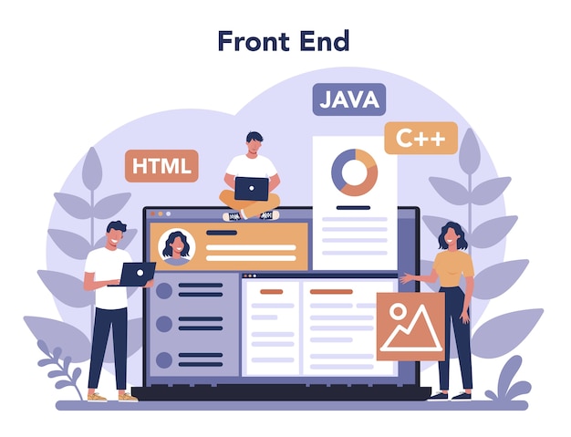 Premium Vector | Frontend Development Concept. Website Interface Design ...