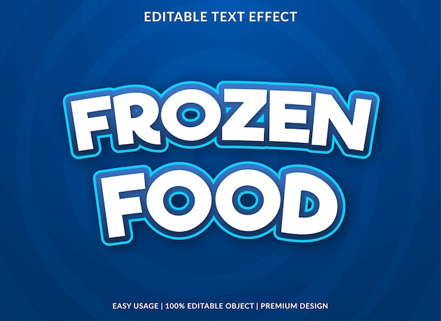 Premium Vector Frozen food text effect editable template premium style