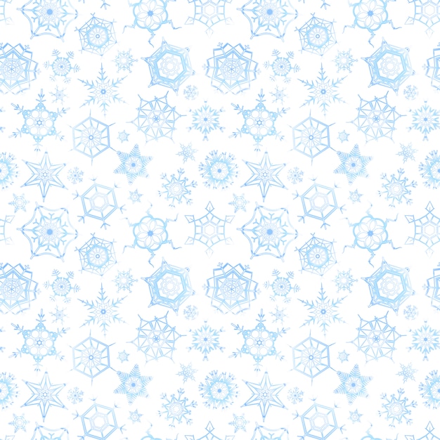 Frozen snowflakes on white background, winter seamless ...