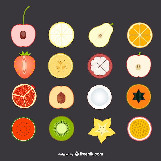 Free Vector Fruit Icons Set