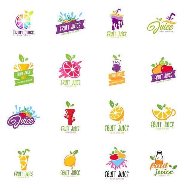 Download Free Fruit Juice Logo Set Premium Vector Use our free logo maker to create a logo and build your brand. Put your logo on business cards, promotional products, or your website for brand visibility.