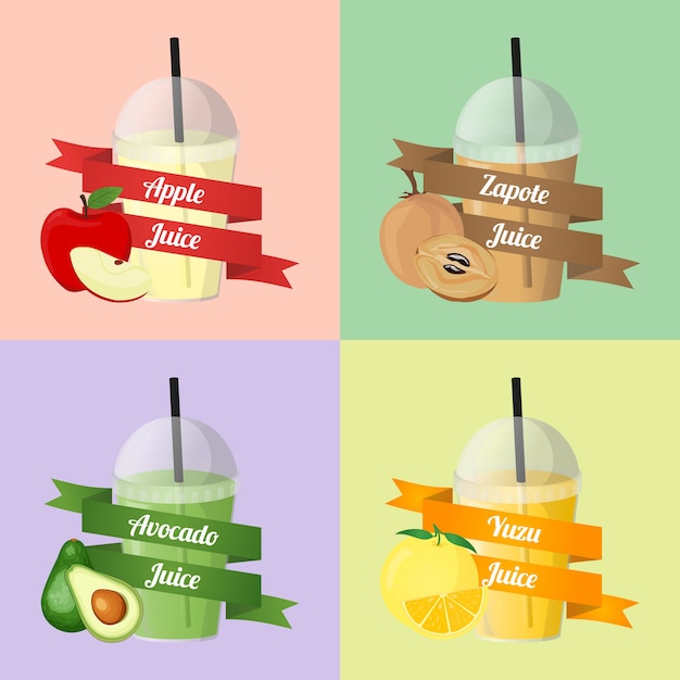 Premium Vector | Fruit juice vector