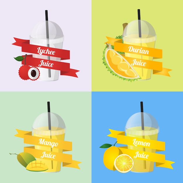 Premium Vector | Fruit juice vector