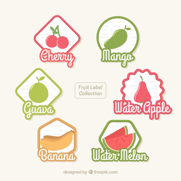 Fruit label collection Vector | Free Download