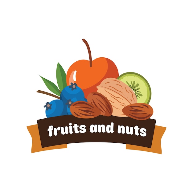 Premium Vector | Fruit and nuts colored logo icon. fruit shop. vector ...