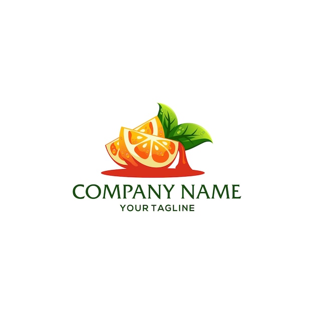 Fruit orange logo template | Premium Vector