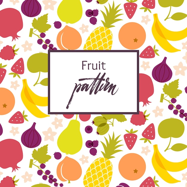 Fruit pattern. Healthy food table. Vegan and\
vegetarian cuisine