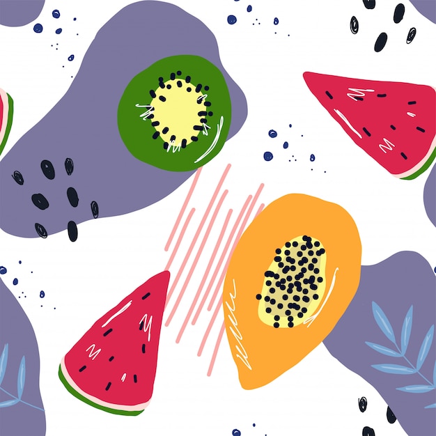 Download Premium Vector | Fruit summer pattern and shapes