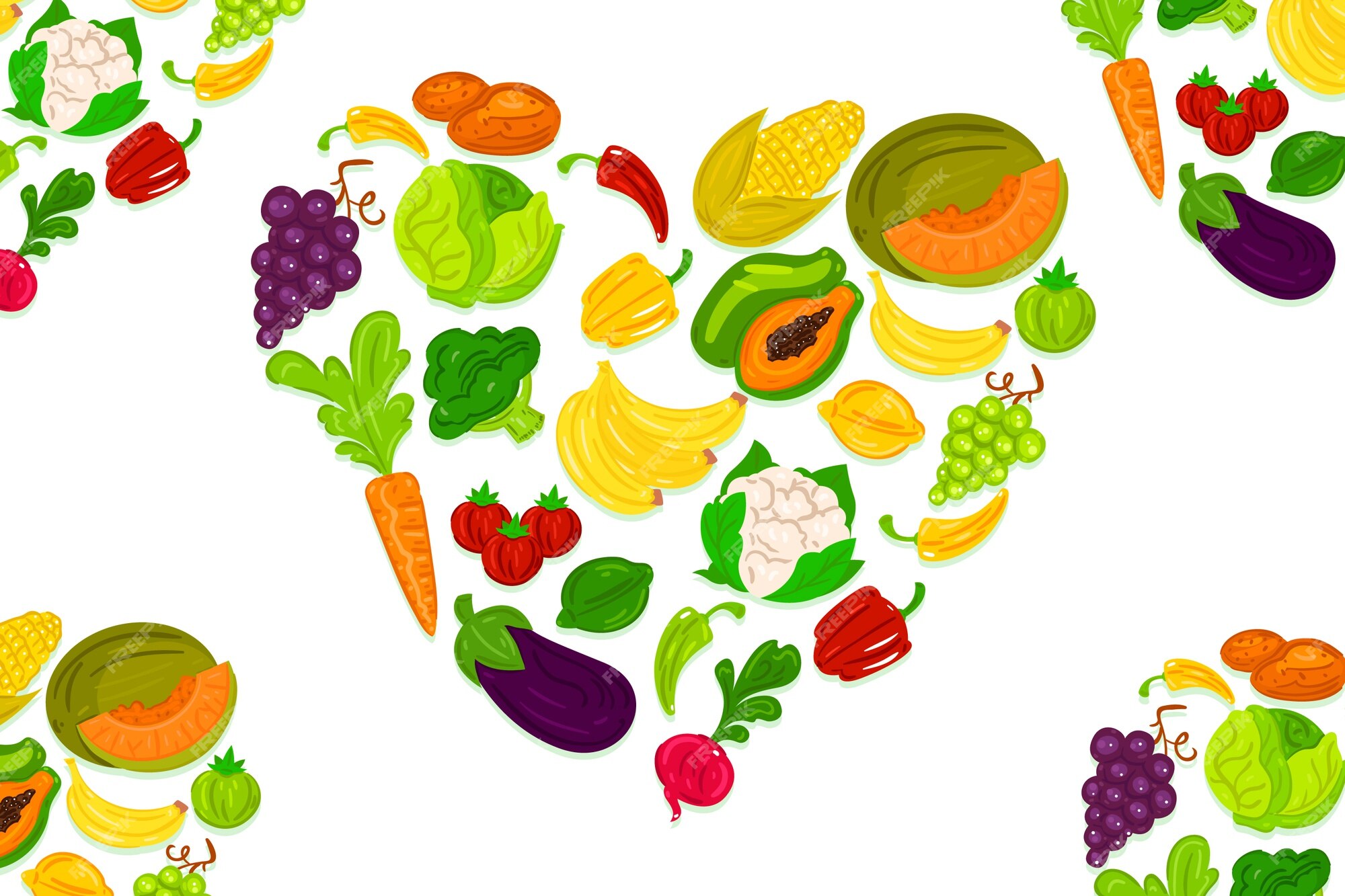 Free Vector | Fruit and vegetables background concept