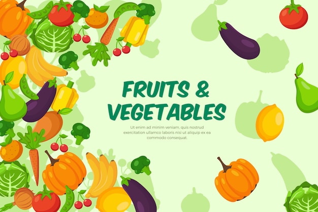 Download Free Download This Free Vector Fruit And Vegetables Background Style Use our free logo maker to create a logo and build your brand. Put your logo on business cards, promotional products, or your website for brand visibility.