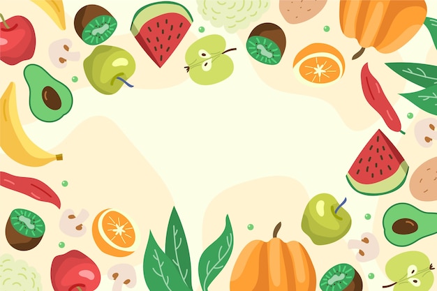 Premium Vector | Fruit and vegetables background