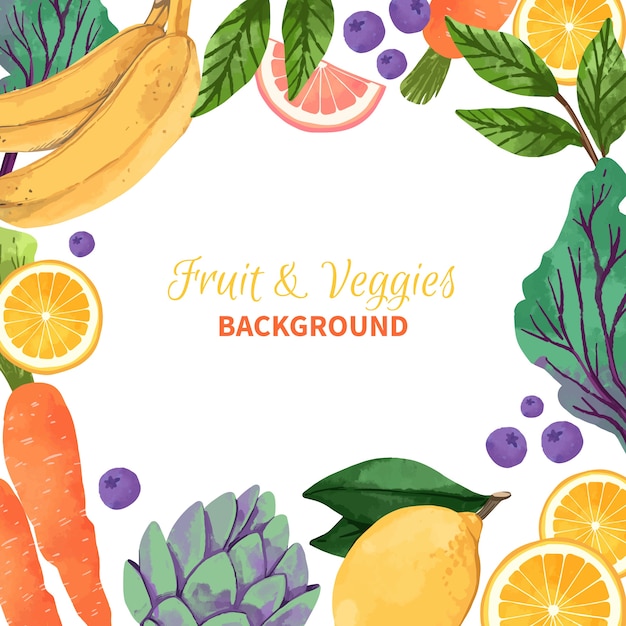 Fruit and vegetables background | Free Vector