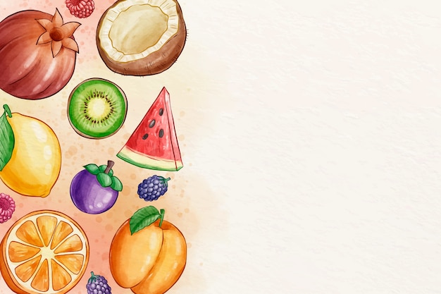 Free Vector | Fruit and vegetables wallpaper