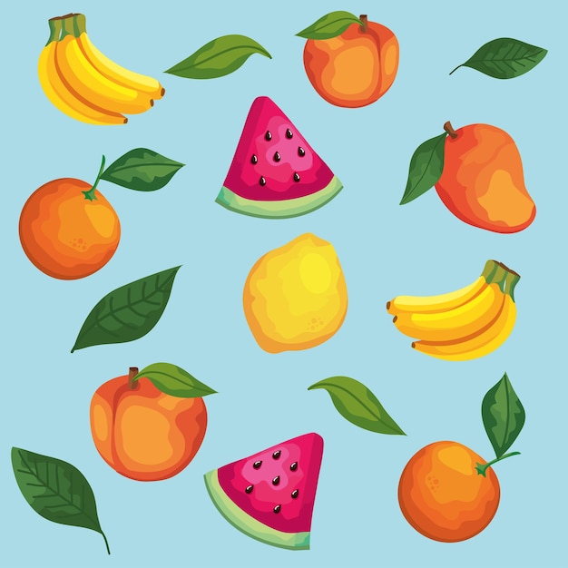 Картинки на одном листе фрукты