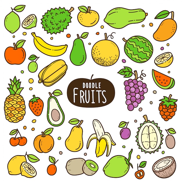 Premium Vector | Fruits cartoon color illustration