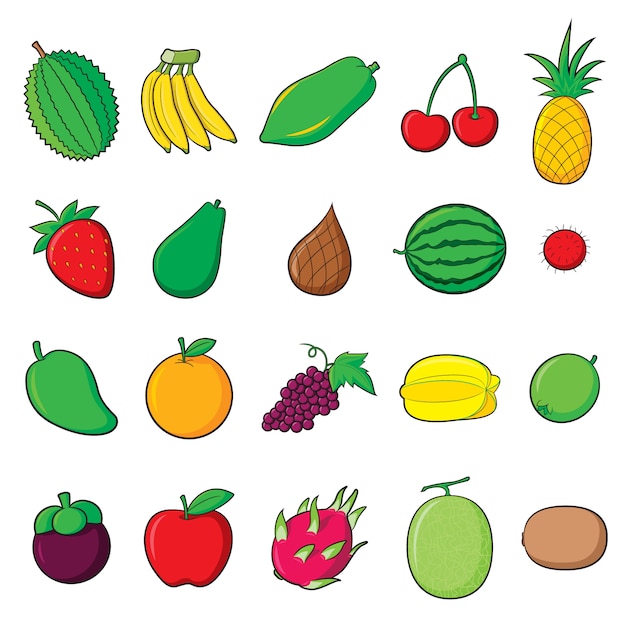 Download Fruits cartoon Vector | Premium Download