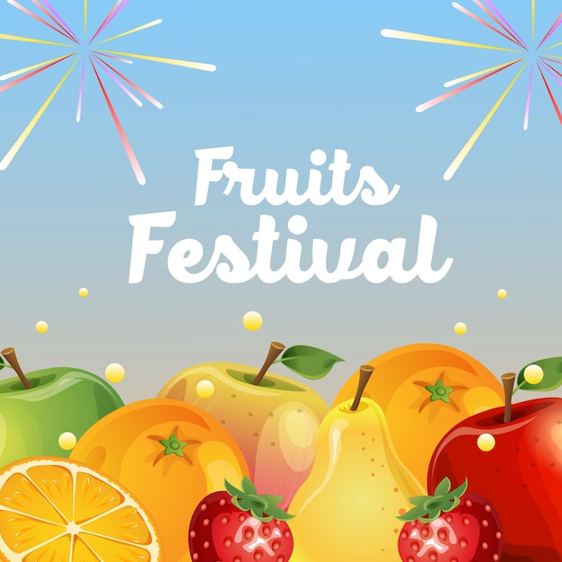 Premium Vector Fruits festival card concept