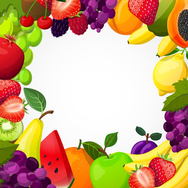 Fruits frame template Vector | Free Download