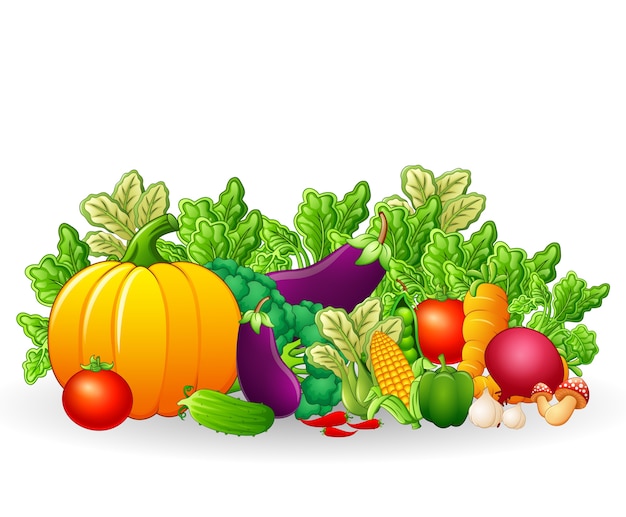 Premium Vector | Fruits and vegetables cartoon