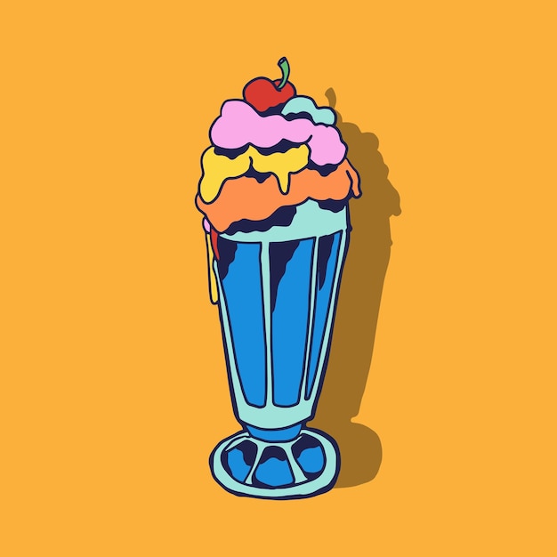 Premium Vector | Full color ice cream cup for logo and artwork