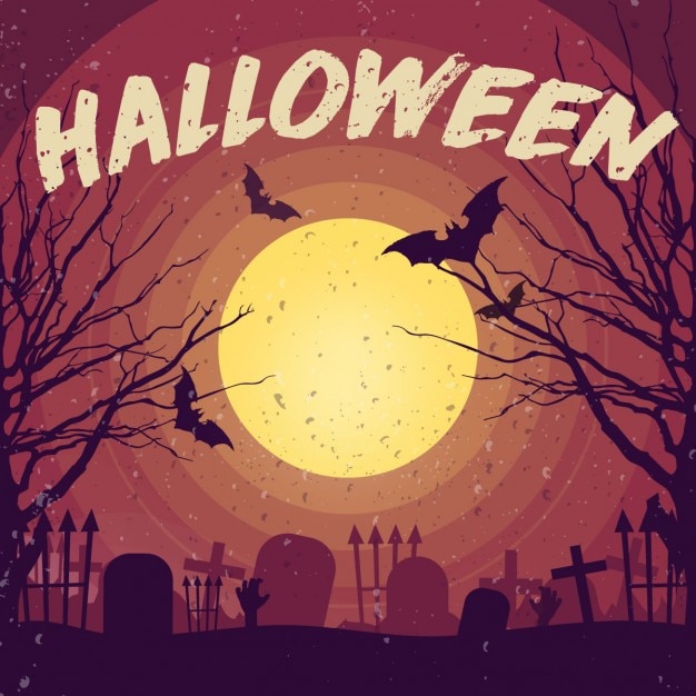 Download Full moon in halloween Vector | Free Download