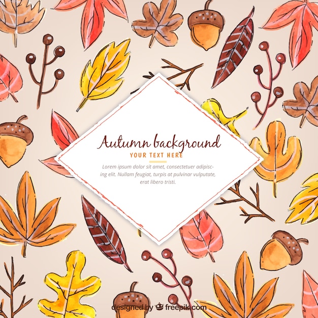 Fun autumnal composition with watercolor\
style